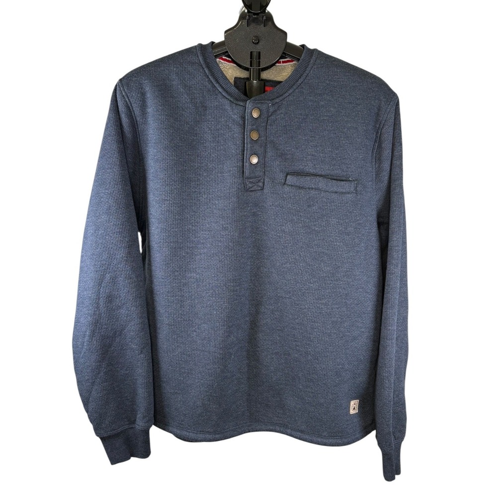 Coleman Mens Sherpa Lined Henley Sweatshirt Blue Heather CF4D6529‎ Size L
